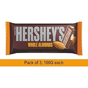 Hershey’s Bar Almond, 100gm (Pack of 3) Pouch, 3 x 100 g