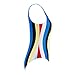 Bikini Factory Women One Piece Colorful Stripe High Cut Backless Bikini Swimsuit
