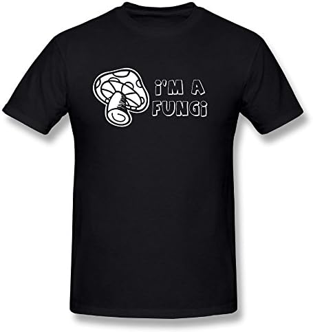 Yeayi Im A Fungi Men's Retro Round Neck Short Sleeve Tops Gifts Adults 6XL Black