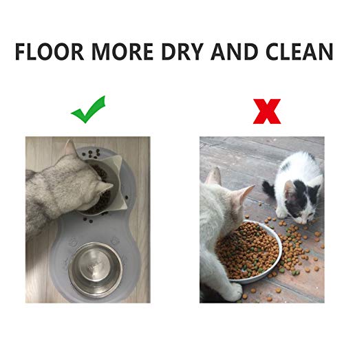 image for lesotc Dog Cat Bowl Mat, Pet Food Mat, Pet Feeding Mat, FDA Silicone C