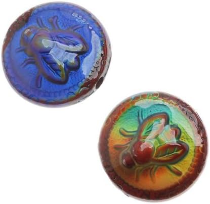Mirage Color Changing Mood Beads - Bee-Lightful Round Spacers 19mm Diameter (2)