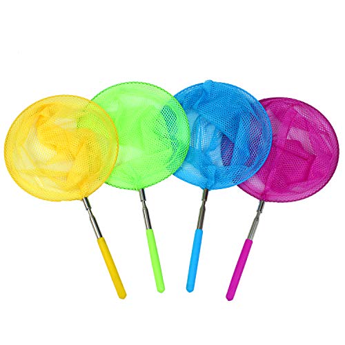 4 Pack Telescopic Butterfly Nets - Extendable Insect Catching Nets For Kids Outdoor Exploration