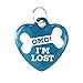 Dynotag® Web Enabled Super Pet ID Smart Tag with DynoIQ™ & Lifetime Recovery Service. Play Series: Deluxe Coated Steel - Heart (OMG Lost)