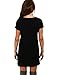 MiiVoo Women's Short Sleeve Punk Print T-Shirt Dress Sexy Hole Mini Dress Casual Tops Tee (XL, Black2)