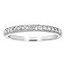 VIR JEWELS 1/6 carat (ctw) Diamond Wedding Anniversary Band for Women, Half Eternity Petite Round Diamond Engagement Ring 10K White Gold Prong Set with Milgrain 0.16 cttw, Size 4-10
