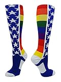 MadSportsStuff Rainbow Pride Over The Calf Socks