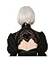 miccostumes Cosplay Wig Whte Short Straight Bob Wig Cute Flat Bangs Synthetic Hair