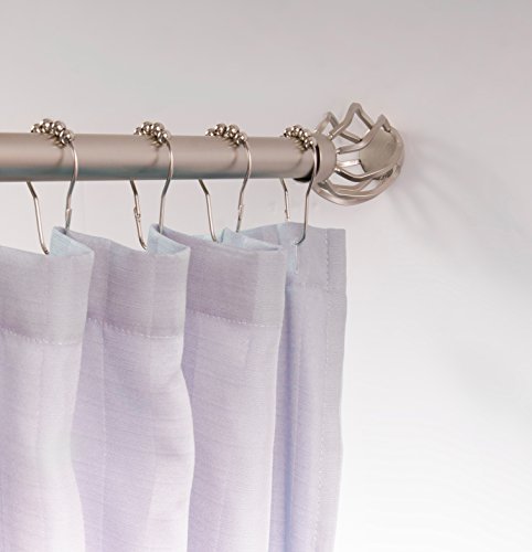 AMG and Enchante Accessories Ultra-Twisted Cage in Brushed Nickel, Shower Curtain or Window Drapery Tension Rod, 42" to 72", SR005B - Thumbnail 3
