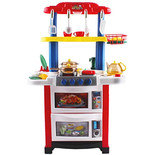 deAO Kinder-Küchenspielset “Happy Little Chef” (“Fröhlicher kleiner Koch”) mit Sound-und Lichteffekten und… – Bild 4
