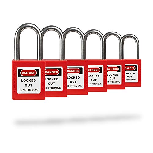 Tradesafe Lockout Tagout Locks Red 6 Pack Keyed Different Osha