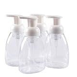 STARSIDE 4 Pack,8.5 oz 250ml Foaming Liquid Soap Containers,Foaming Soap Dispensers,BPA Free Refillable Soap Bottles with Pump,Use to Store Homemade Liquid Soap,Dish Soap,Body Wash and More