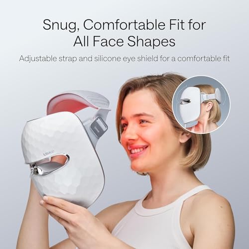 Ulike ReGlow LED Face Mask, Red Light Therapy Mask, Wrinkle Reduction, 4 Modes with Red, Blue, Yellow & Infrared Lights for Brightening & Acne Treatment, Eye-Protection, Skin Care Gifts