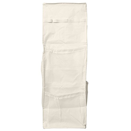 HomeCrate Hanging Wrapping Paper And Bow Organizer With 6 Mesh Compartments - In Beige 11" X 10" X 32" - Thumbnail 3