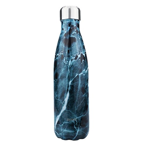 DJSBZ Vacuum Cola Shape Double Walled 18/8 Stainless Steel Water Bottle Leak-proof Keep Hot & Cold, Travel Sports Personalized Metal Water Bottle,17 Oz (500 ml) Coral Blue