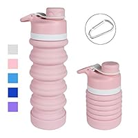 YOBAYE Collapsible Water Bottle for Travel Bike Camping Cycling, Leakproof Silicone Bottle, BPA Free, FDA Approved