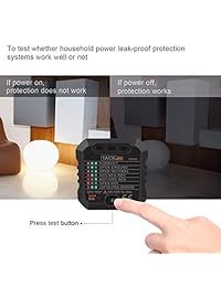 Tacklife EST01 Advanced GFCI - Enchufe de corriente para interruptor de pared (enchufe de circuito eléctrico automático, detector de polaridad)