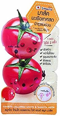 6 Packs of Tomato Collagen White & Smooth Mask, (1 Pack Available 2 Times for Use) (10 G/ 1 Pack)