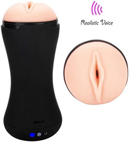 Aokom Pocket Pussy Masturbator Masturbation Cup Vagina Pocket Man Masturbation Cup with 10 Frequency Vibrating Real Girl Sexy Voice Stimulation for Male Masturbation (Black1)