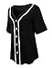 RubyK Womens Oversized Short Sleeve Varsity Baseball T Shirt