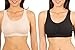 Fruit of the Loom womens With Cookies, 2-pack sports bras, Sand/Black, 42 US