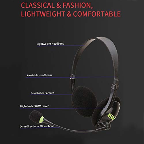 USB Gaming Headset, Stereo Computer Headphone, OnEar 3.5mm Jack Call