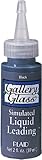 Plaid Gallery Glass Simulated Liquid Leading (2-Ounce), 16025 Classic Black
