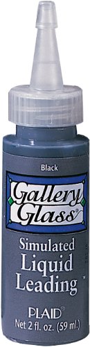 Plaid Gallery Glass Simulated Liquid Leading (2-Ounce), 16025 Classic Black