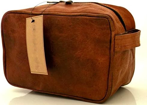 Universal Genuine Handmade Leather Unisex Shaving bag Toiletry Bag Travel Dopp Kit