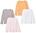 Amazon Brand - Spotted Zebra Girls' Toddler & Kids 4-Pack Long-Sleeve T-Shirts