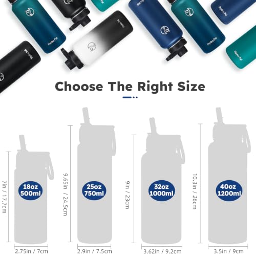 HydroPal Vacuum Insulated Water Bottle 750ml Stainless Steel, BPA Free, Leakproof, 12H Hot 24H Cold, with Straw & Spout Lids for Gym