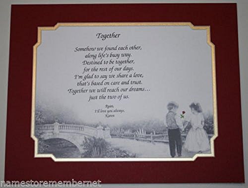 Names To Remember Personalized Together Poem Gift The Perfect for HIM or HER