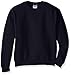 Jerzees Youth Fleece Crew Sweatshirt, Black, Medium