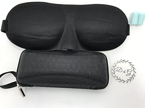Dangi 3D Blind Fold-Sleep Mask, pair ear plugs &amp; matching case black