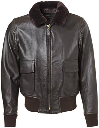 Schott G-1 Style F-4 Phantom II Goatskin Leather Jacket; COLOR: BROWN; SIZE: XXL