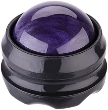 Manual Back Roller Massager Self Massage Therapy Tool for Sore Muscles, Pain Relief, Joint Pain, Essential Oils or Lotion Relax (purple)