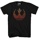 Star Wars Rebel Alliance Rebellion Retro Gradient Tee Episode 8 VIII The Last Jedi Luke Skywalker Rey Princess Leia Chewbacca Finn R2D2 BB8 Adult Mens Graphic T-shirt Apparel (Large, Black)