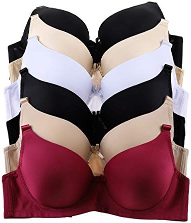 Romals Plus Size Underwire Bra for Women's Push up Bra Set of 6 Pack of Sexy Full Cup Bra