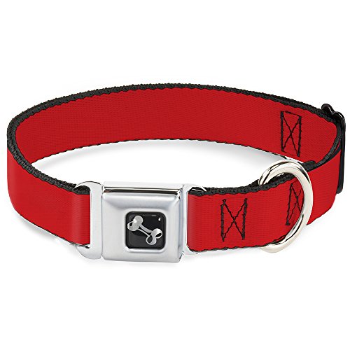Buckle-Down DC-W30333-L Seatbelt Dog Collar, Large, Christmas Red