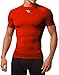 Defender Men's Cool Dry Compression Baselayer Quick Dry Running Shirt, Red, Medium