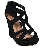 Women's Strappy Open Toe Platform Wedge