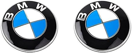 2pcs BMW Accessories Replacement Blue White Round Shiny Emblem 82mm For Front Hood / Back Trunk Replacement Emblem Logo Badge For BMW Car Model