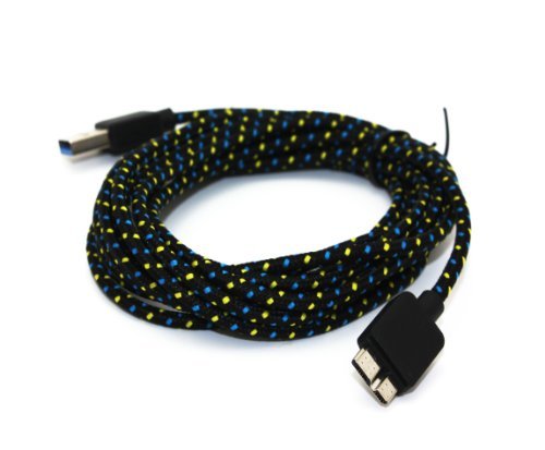 Braided 10FT Micro USB 3.0 Charger Sync Data Cable For Samsung Galaxy S5 i9600 Note 3 N9000 (Black)
