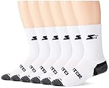 Starter Men's 6-Pack Athletic Crew Socks, Amazon Exclusive, White, Large (Shoe Size 9-12)
