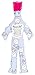 Dammit Doll Island Breeze - Classic White Pineapples on Black & White Stripes , Pink Hair - Stress Relief, Gag Gift