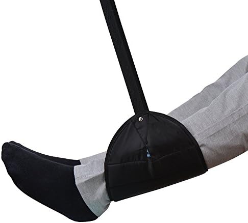 Arfurt Foot Rest, Potable Travel Footrest Flight Carry-on Feet Hammock for Home Office Airplane (Black)