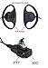 Lsgoodcare D Shaped Earpiece, 1 Pin Earhook Earphone Headset PTT and Mic Compatible for Motorola Talkabout Portable 2 Way Radio TLKR T3 T4 T60 T80 MR350R Walkie Talkie FR50, Pack of 2 (d Shape)