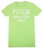 Abercrombie & Fitch Men Crew Neck Graphic Logo T-shirt (L, Lime green)