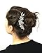 Lux Accessories Pave Floral imitation Pearl Crystal Leaf Bridal Hair Comb