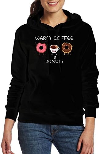 TDbn Cloth Warm Coffee and Donuts Womens Outfitter Graphic Long Sleeve Pullover Hoodie With Pocket