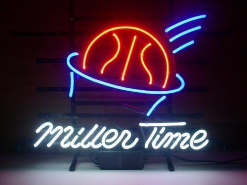 New Miller Time Basketball Sport Real Glass Neon Light Sign Beer Bar Pub Sign L37 by AOOS